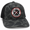Right angled view of TRLT Richardson 112PFP Sable Duck and black trucker hat